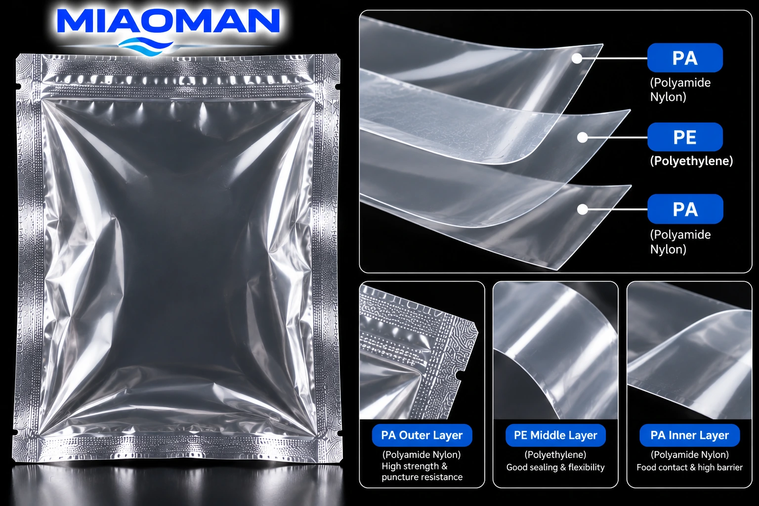 Clear pouch — seal and surface details